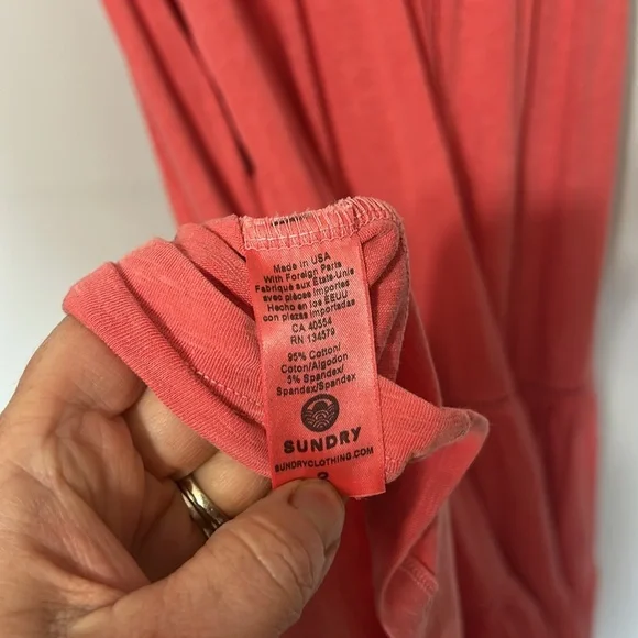 Sundry Coral Colored Tiered Maxi Dress Size 2 - Medium - Picture 7 of 9